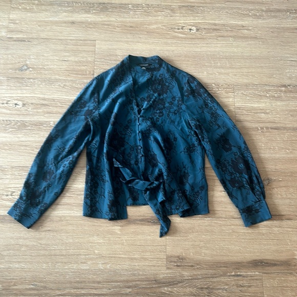 Club Monaco Tie Front Blouse - Picture 1 of 3